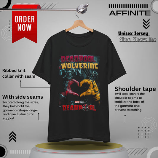 T-Shirt Deadpool Wolverine T-Shirt | Marvel Unisex Graphic Tee | Perfect Gift for Fans Black