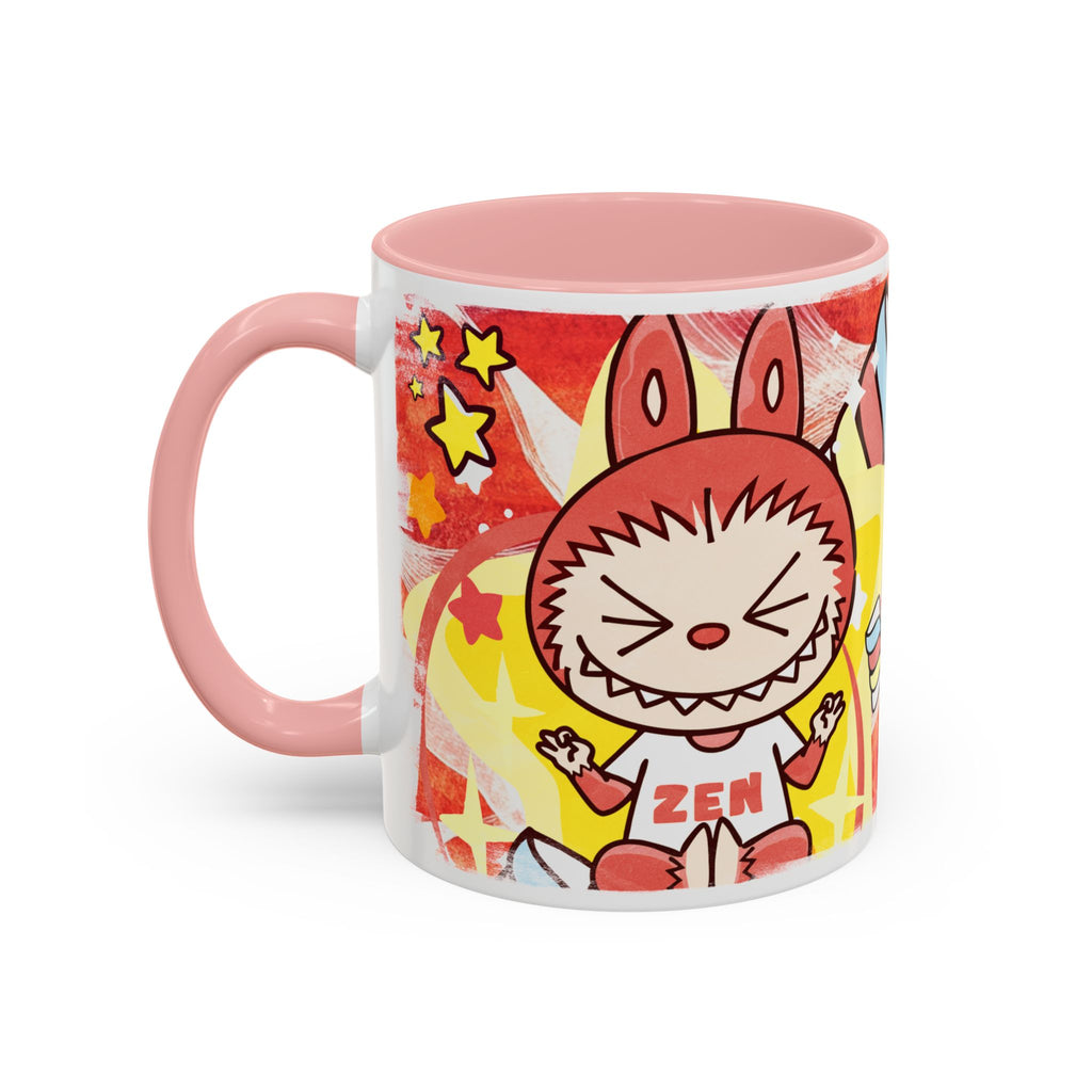 Lazy Yoga Labubu Cartoon Accent Coffee Mug - Fun and Playful Design for Coffee Lovers