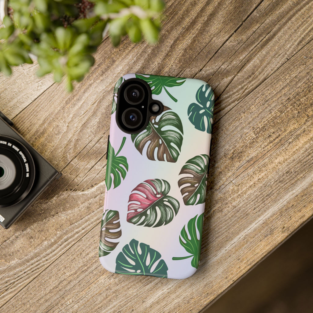 Tough Cases - Monstera Leaf Themed Phone Protection for iPhone, Samsung, and Google Pixel (Matte/Glossy)