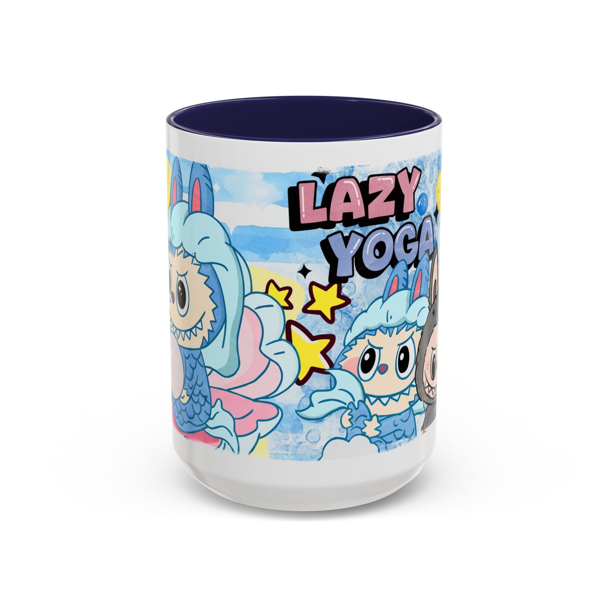 Lazy Yoga Accent Coffee Mug - Cute Animal Design 11oz & 15oz