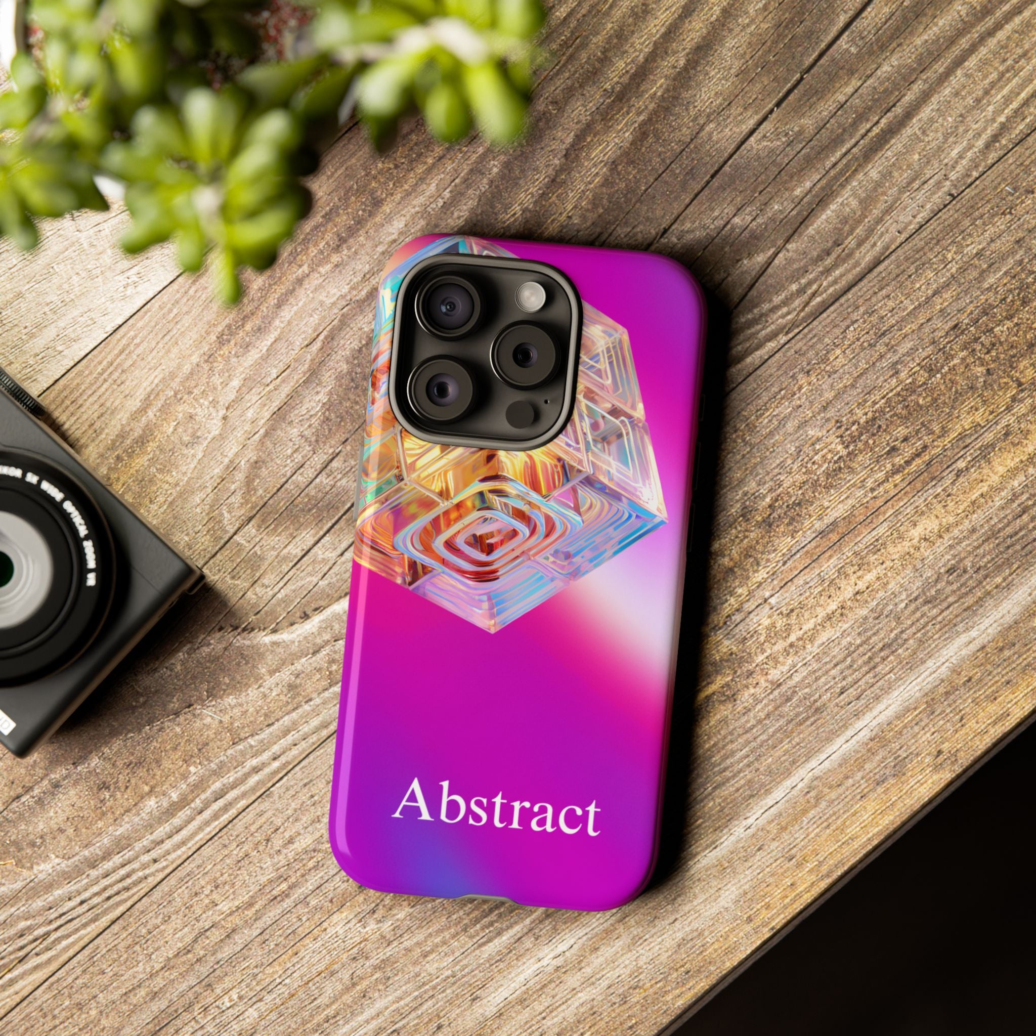 Vibrant 3D Cube Phone Case - Colorful Gradient Art for iPhone, Samsung & Pixel