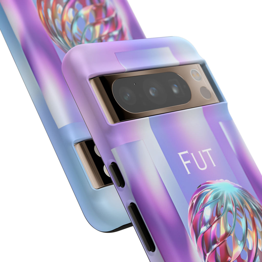 Futuristic Gradient Tough Case – 'Future is Now' 3D Design | Shockproof & UV Protected