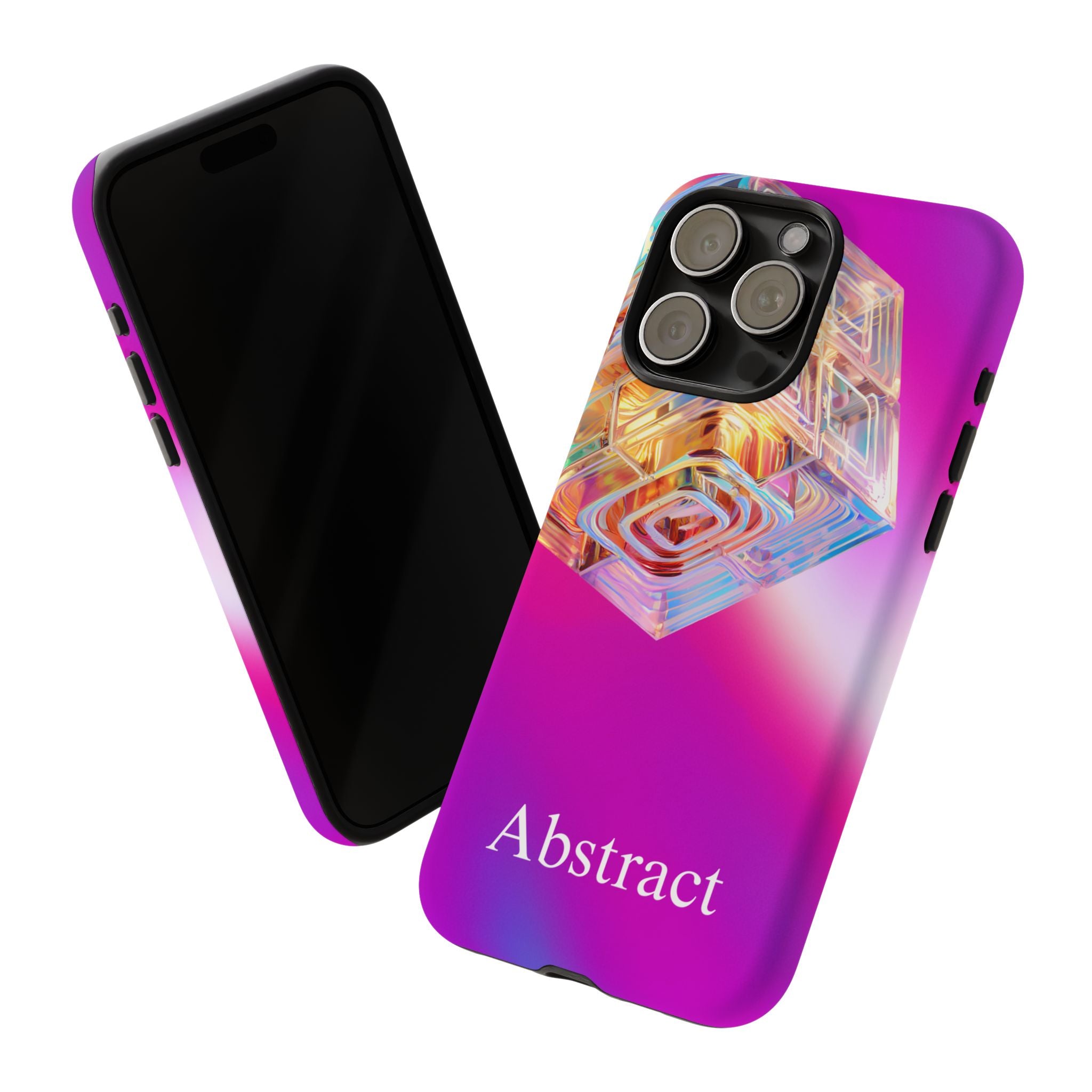 Vibrant 3D Cube Phone Case - Colorful Gradient Art for iPhone, Samsung & Pixel