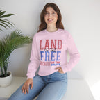 Patriotic Sweatshirt - Land of The Free America Flag Crewneck