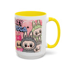 Lazy Yoga Labubu Cartoon Accent Coffee Mug - Fun and Playful Design for Coffee Lovers