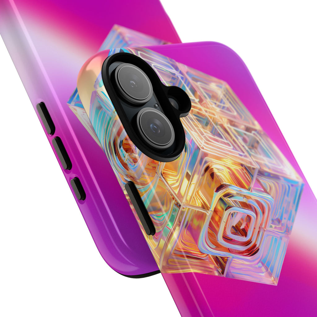 Vibrant 3D Cube Phone Case - Colorful Gradient Art for iPhone, Samsung & Pixel