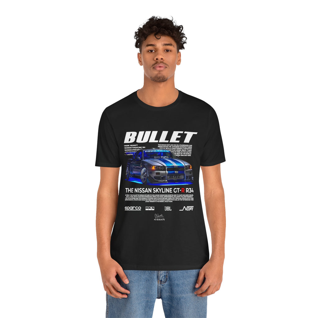 T-Shirt Nissan Skyline GT-R R34 Graphic Tee – Unisex Car Enthusiast T-Shirt – JDM Racing Gift for Him or Her