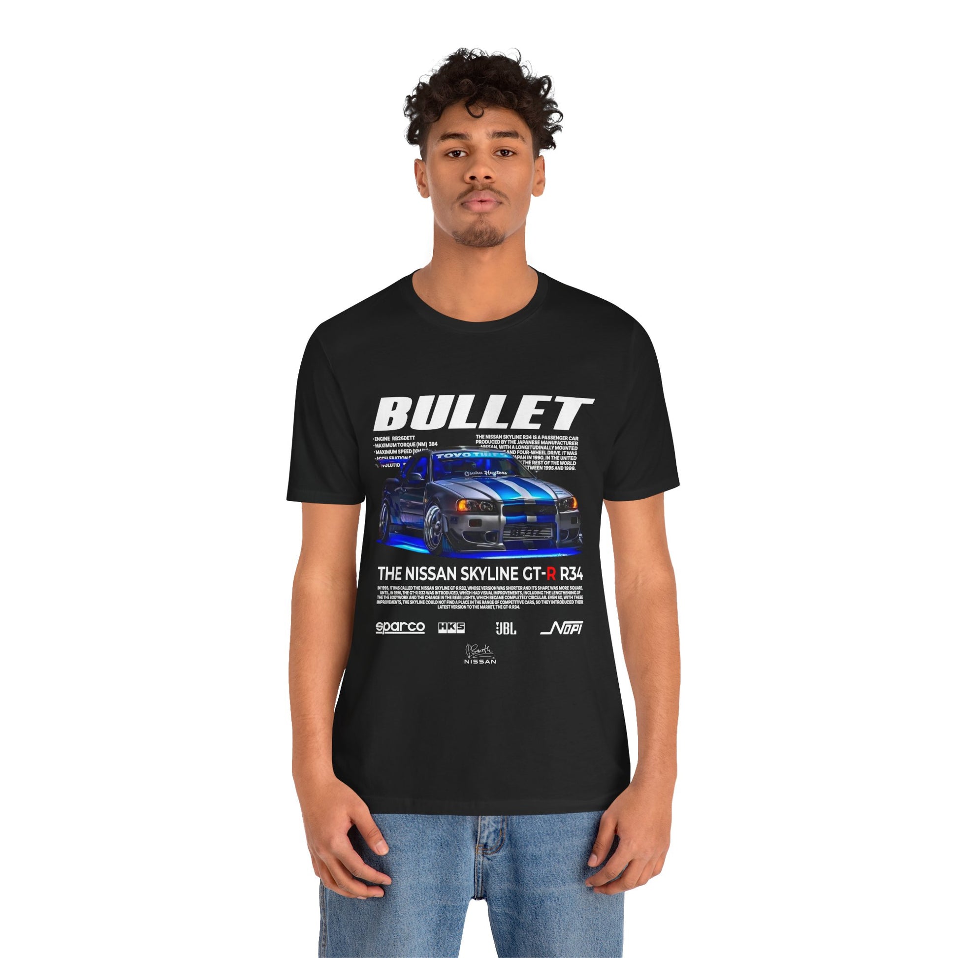T-Shirt Nissan Skyline GT-R R34 Graphic Tee – Unisex Car Enthusiast T-Shirt – JDM Racing Gift for Him or Her