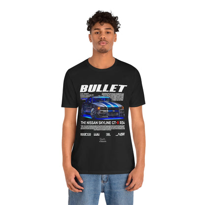 T-Shirt Nissan Skyline GT-R R34 Graphic Tee – Unisex Car Enthusiast T-Shirt – JDM Racing Gift for Him or Her