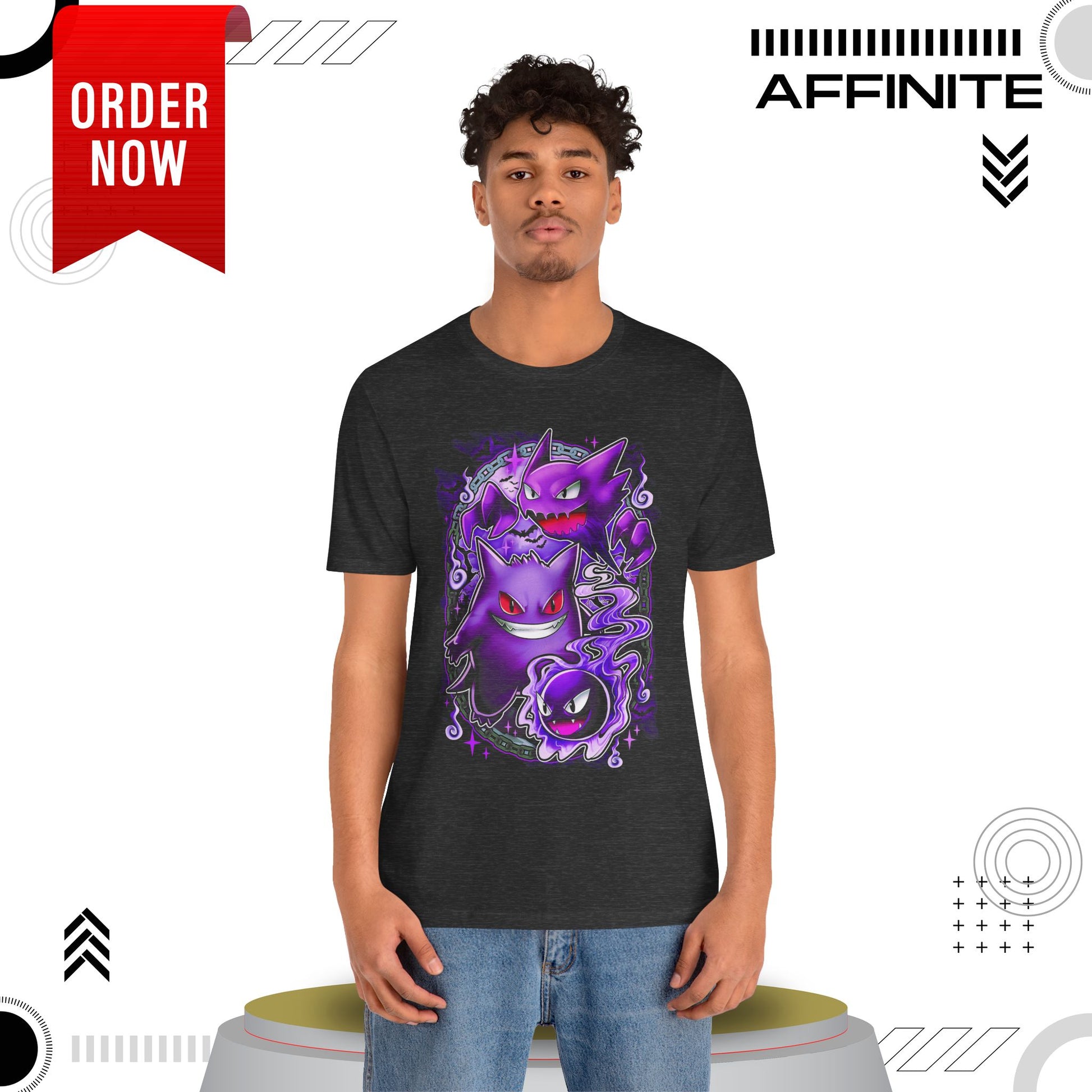 T-Shirt Ghostly Kanto Vibes Unisex Jersey Short Sleeve Tee - Spooky Design