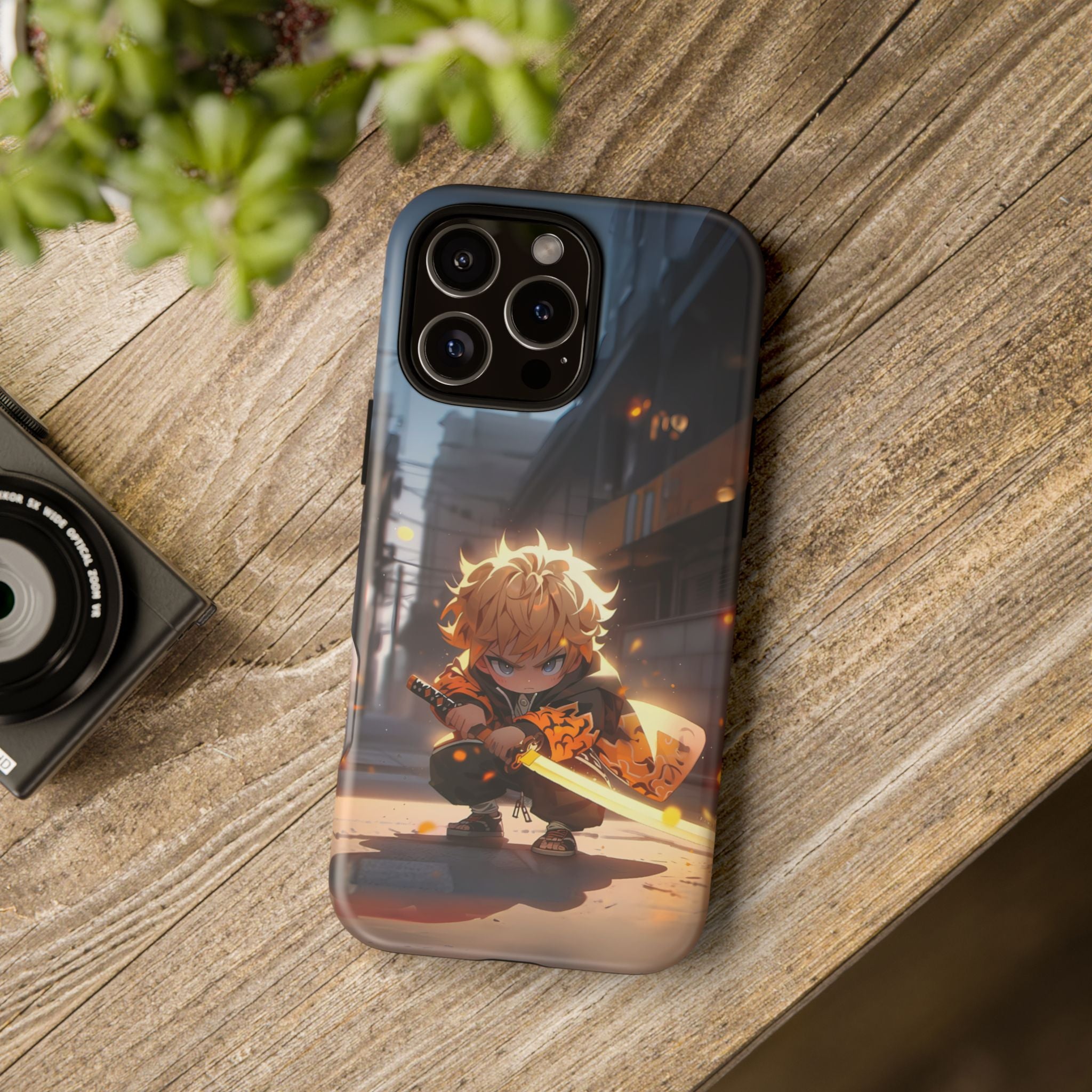 Chibi Zenitsu Lightning Tough Phone Case – Anime Protective Case for iPhone & Samsung, UV Resistant, Durable & Stylish