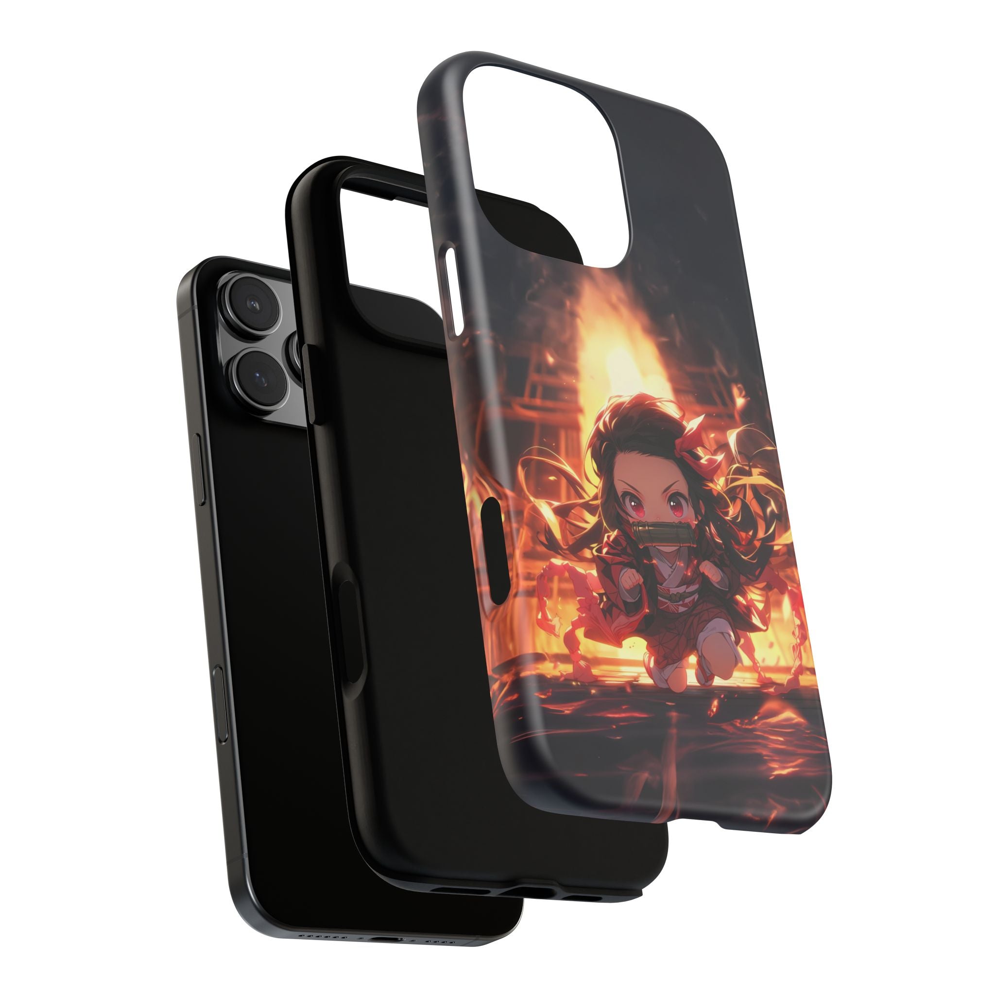 Chibi Nezuko Kamado Tough Phone Case – Anime Protective Case for iPhone & Samsung, UV Resistant, Durable & Stylish
