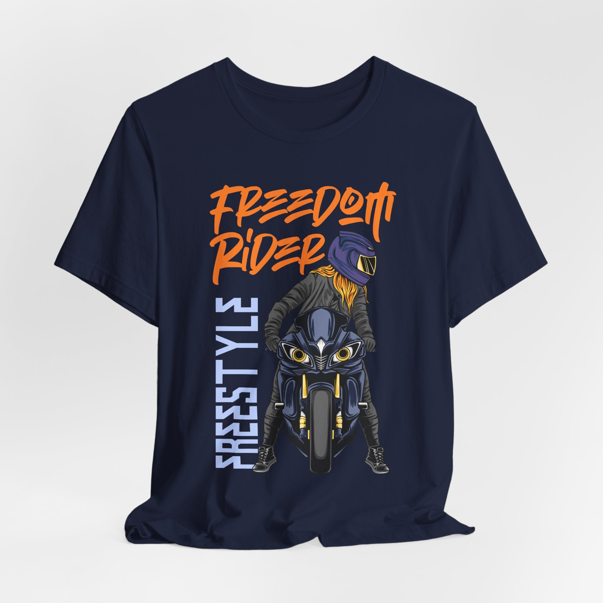 Biker T-Shirt for Men – Freedom Rider Motorcycle Graphic Tee | Unisex Cotton Short Sleeve