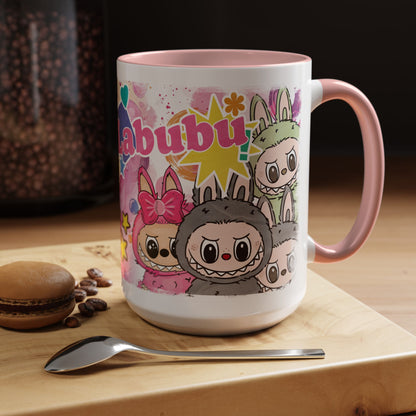 Mug Colorful Cartoon Labubu Accent Coffee Mug - Perfect for Animal Lovers