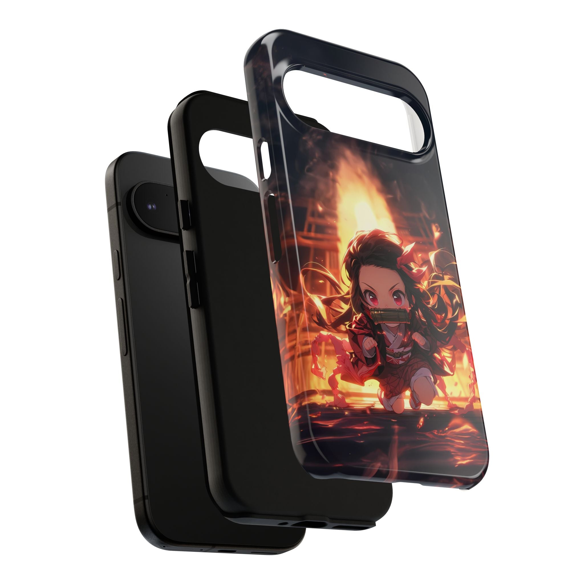 Chibi Nezuko Kamado Tough Phone Case – Anime Protective Case for iPhone & Samsung, UV Resistant, Durable & Stylish