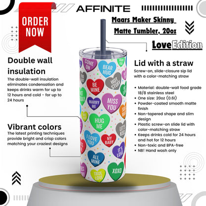 Tumblers Matte Tumbler Cup Love 20oz Indigo 20oz Matte