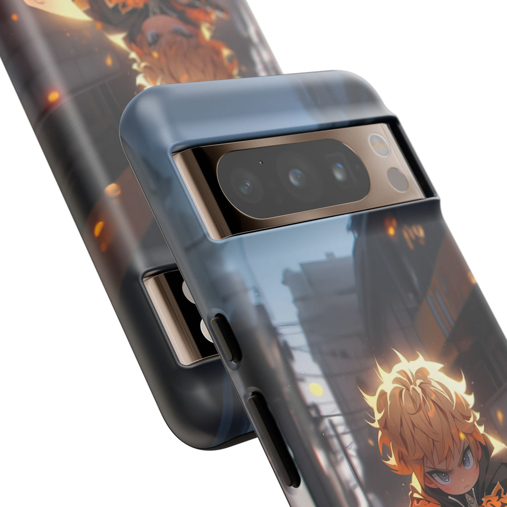 Chibi Zenitsu Lightning Tough Phone Case – Anime Protective Case for iPhone & Samsung, UV Resistant, Durable & Stylish