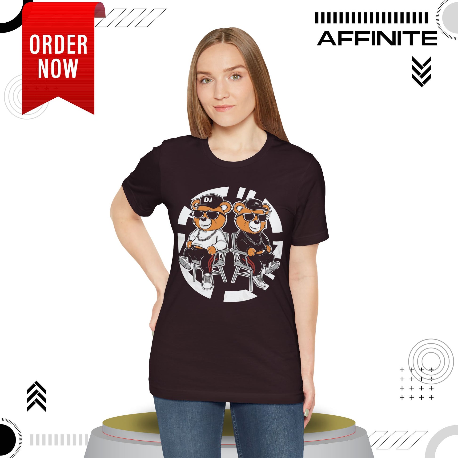T-Shirt Awesome Bear T-Shirt - Fun Graphic Unisex Tee for Teen & Adults (100% Cotton)