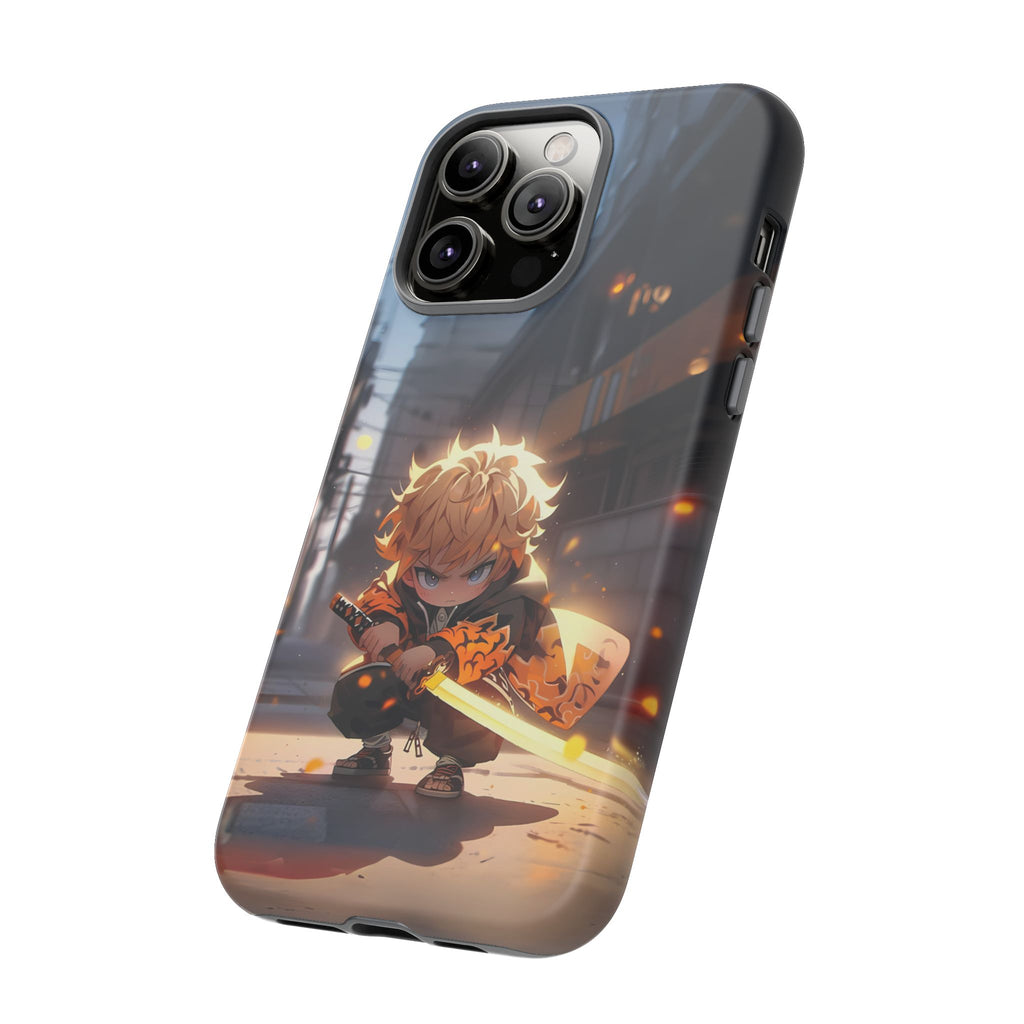 Chibi Zenitsu Lightning Tough Phone Case – Anime Protective Case for iPhone & Samsung, UV Resistant, Durable & Stylish