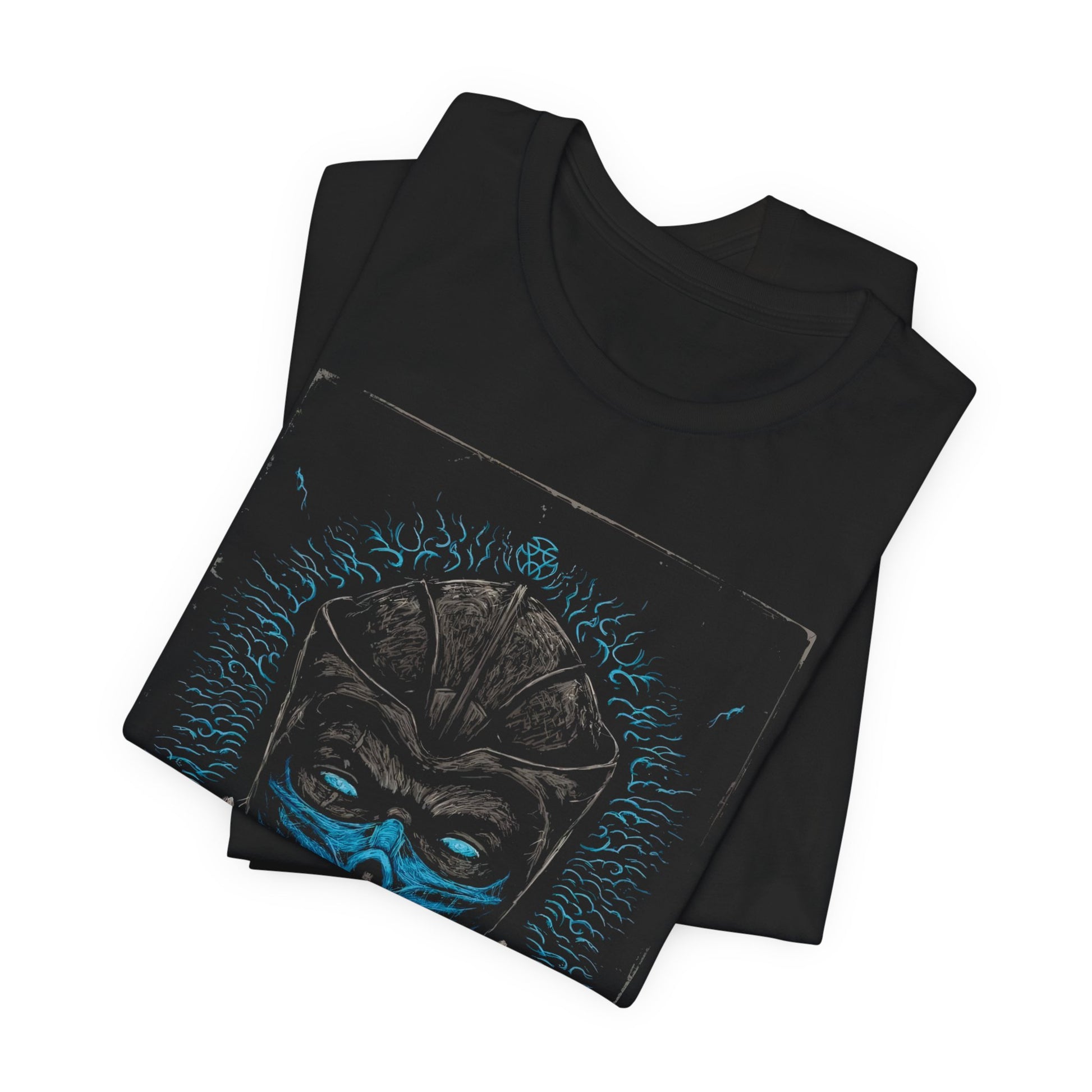 T-Shirt Epic Gamer Tee | Blue Flame Masked Warrior