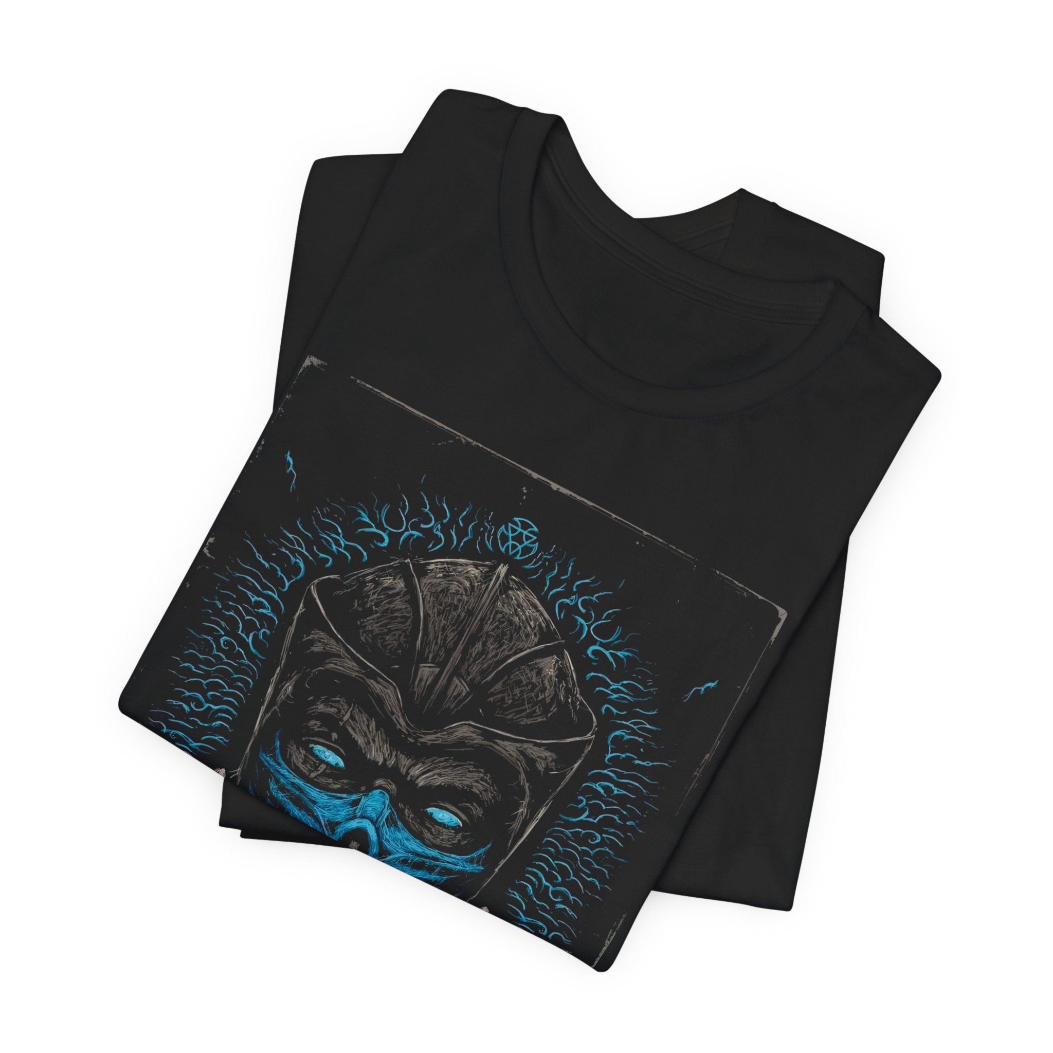 T-Shirt Epic Gamer Tee | Blue Flame Masked Warrior