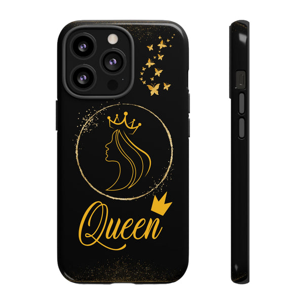 iPhone 13 Pro in glossy queen case with charging cable