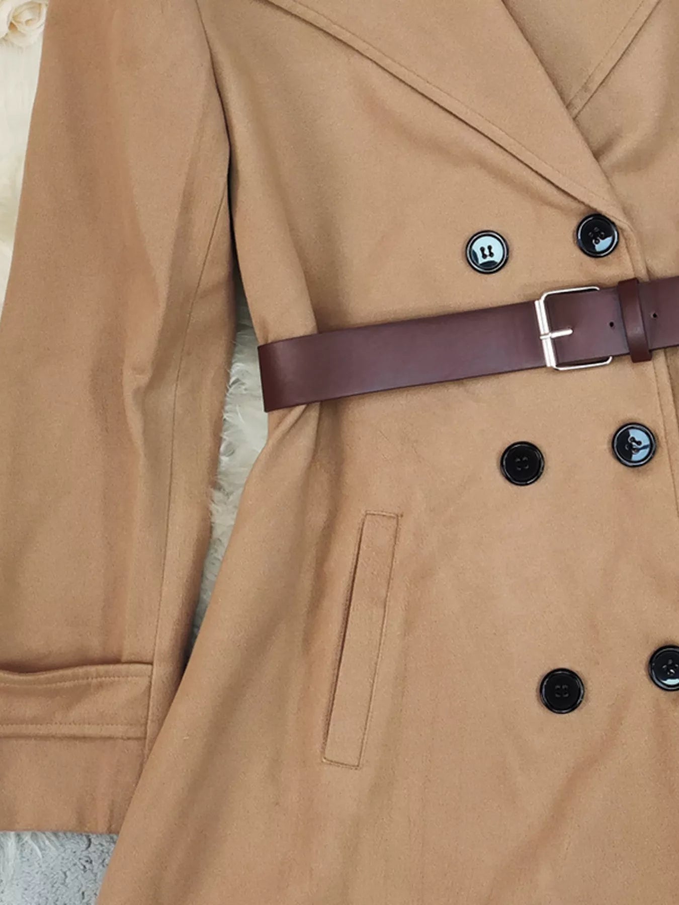 Double Breasted Wool Coat - Classic Wool Blend Overcoat Jacket