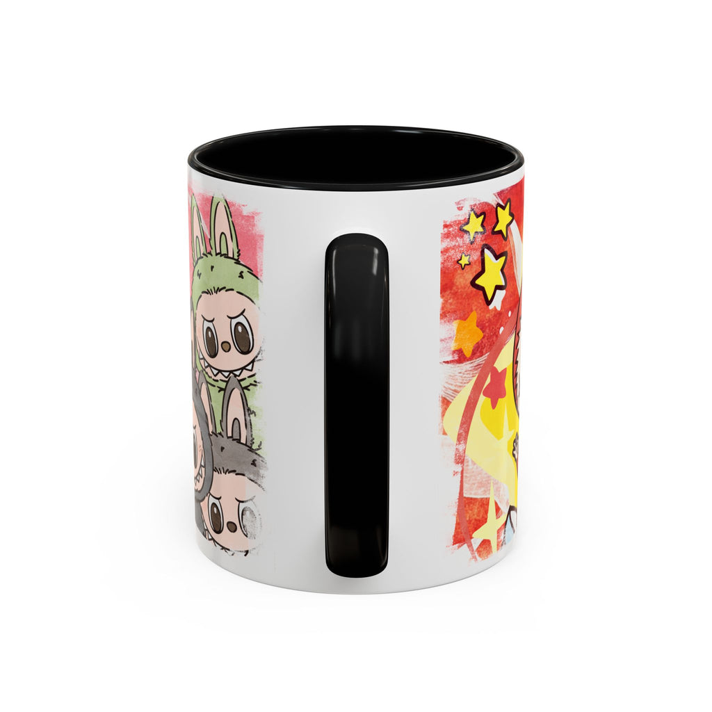Lazy Yoga Labubu Cartoon Accent Coffee Mug - Fun and Playful Design for Coffee Lovers