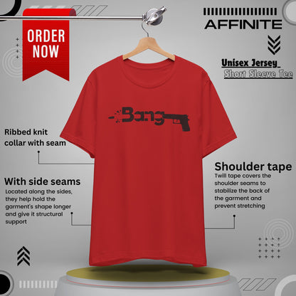 T-Shirt Bang Graphic Unisex Jersey Short Sleeve Tee - Casual Streetwear T-Shirt Red