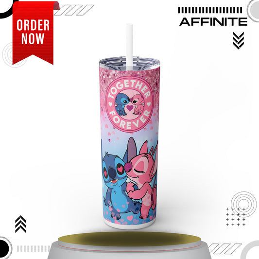 Tumblers Disney Stitch Together Forever Tumbler with Straw, 20oz