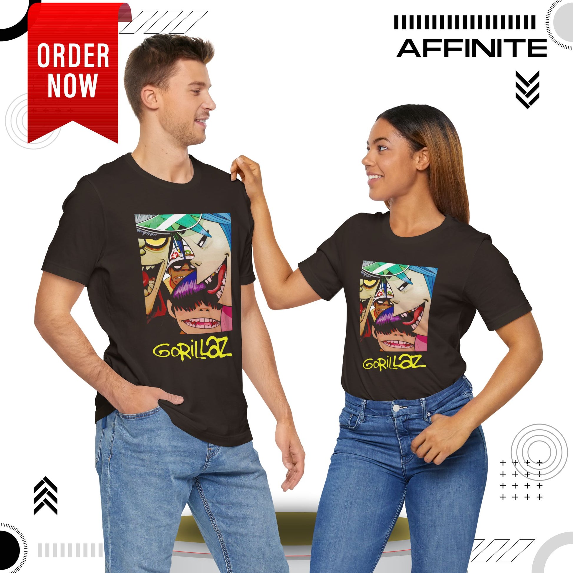 T-Shirt Gorillaz T-Shirt - Streetwear Unisex Band Tee for Music Fans (100% Cotton)