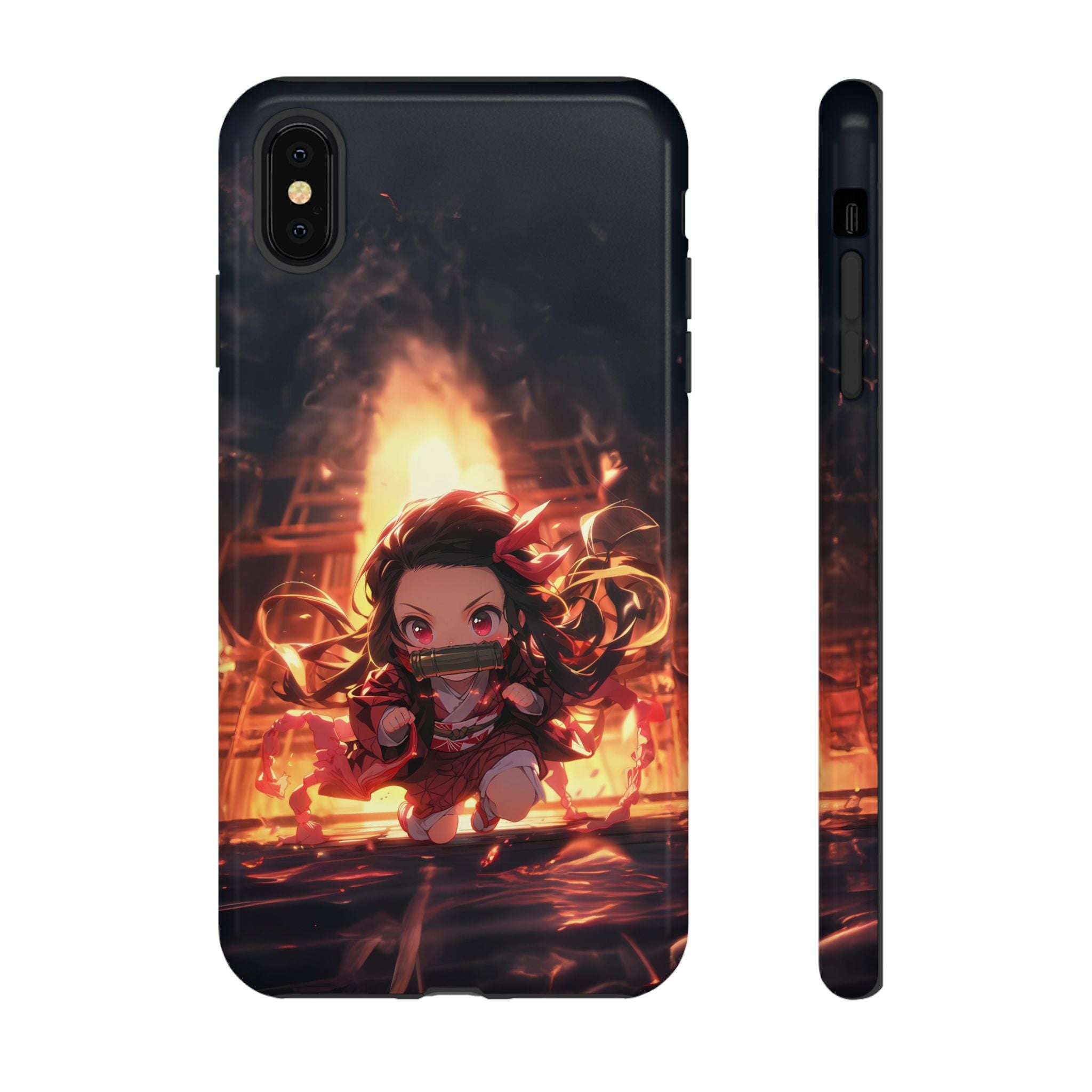 Chibi Nezuko Kamado Tough Phone Case – Anime Protective Case for iPhone & Samsung, UV Resistant, Durable & Stylish