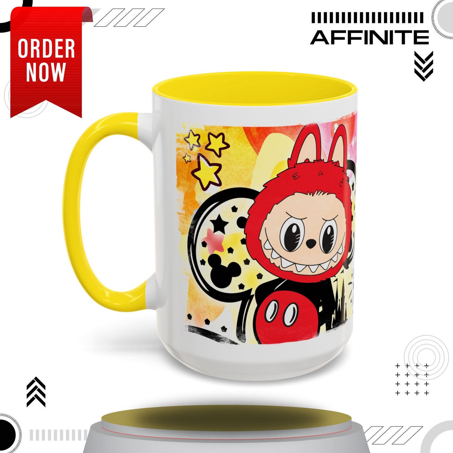 Mug Lazy Yoga Accent Coffee Mug - Fun and Colorful 11oz & 15oz Mugs for Coffee Lovers 15oz Yellow