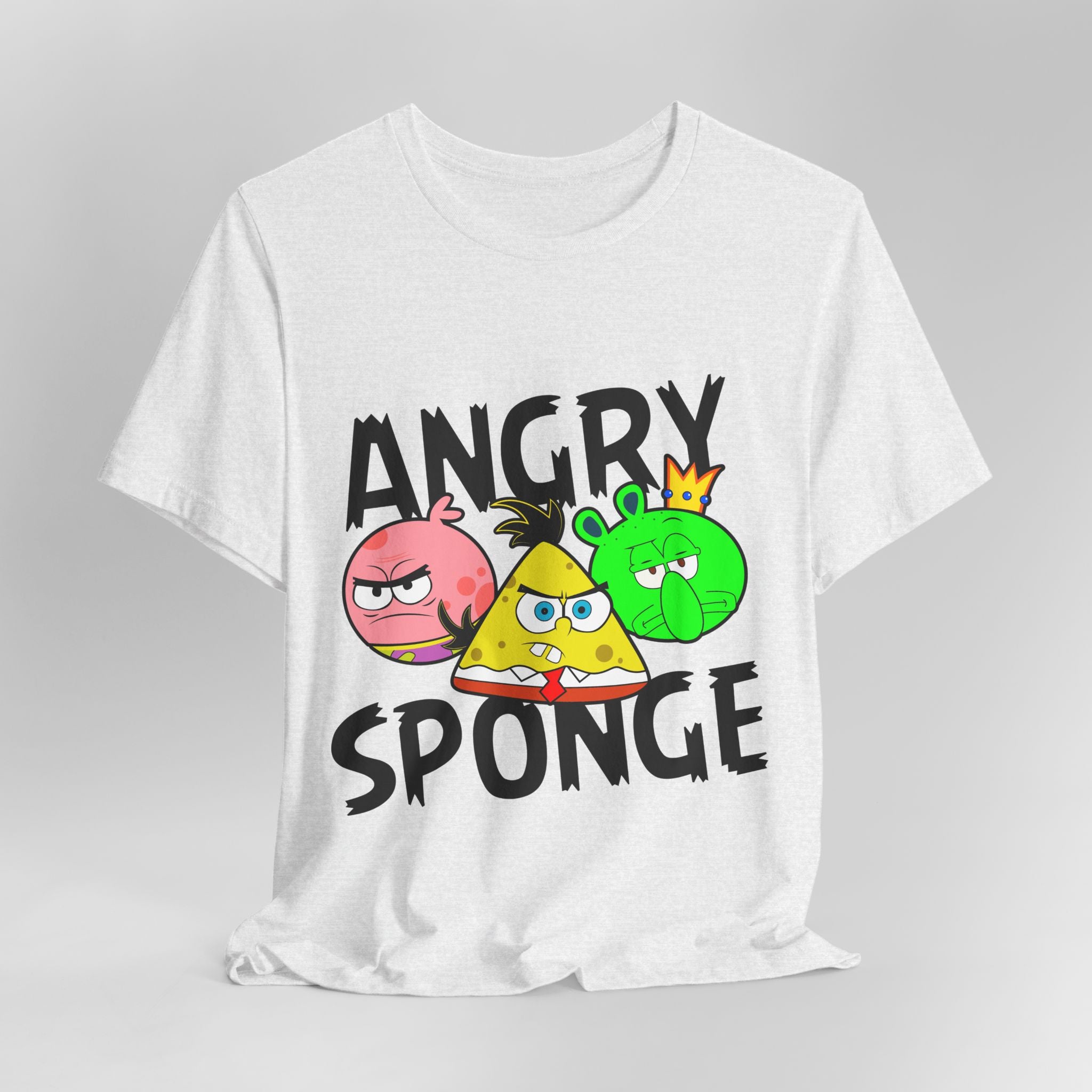 Funny Graphic Tee, Angry Sponge T-Shirt, Unisex Cartoon Shirt, Gift for Gamers, Casual Wear, Holiday Apparel