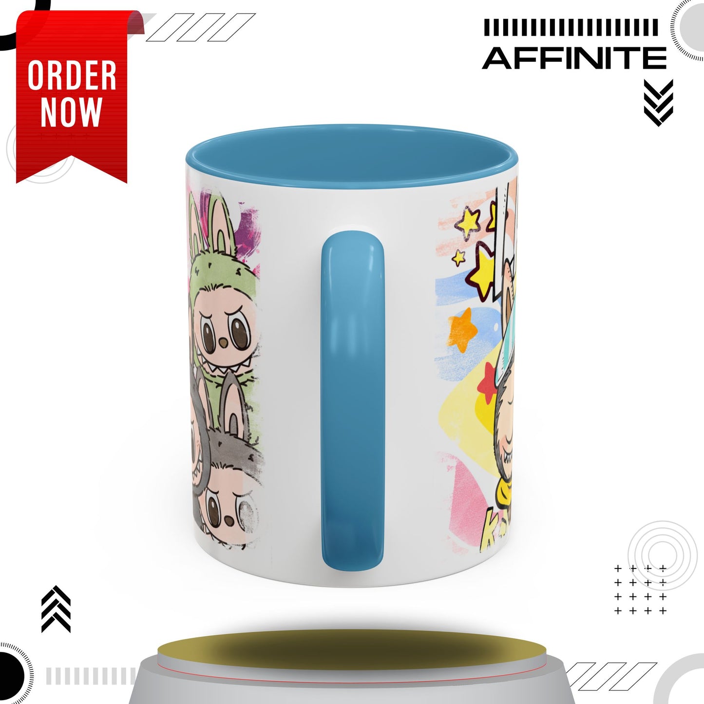 Mug Labubu Lazy Yoga Accent Coffee Mug - Fun & Whimsical Design for Relaxation Lovers
