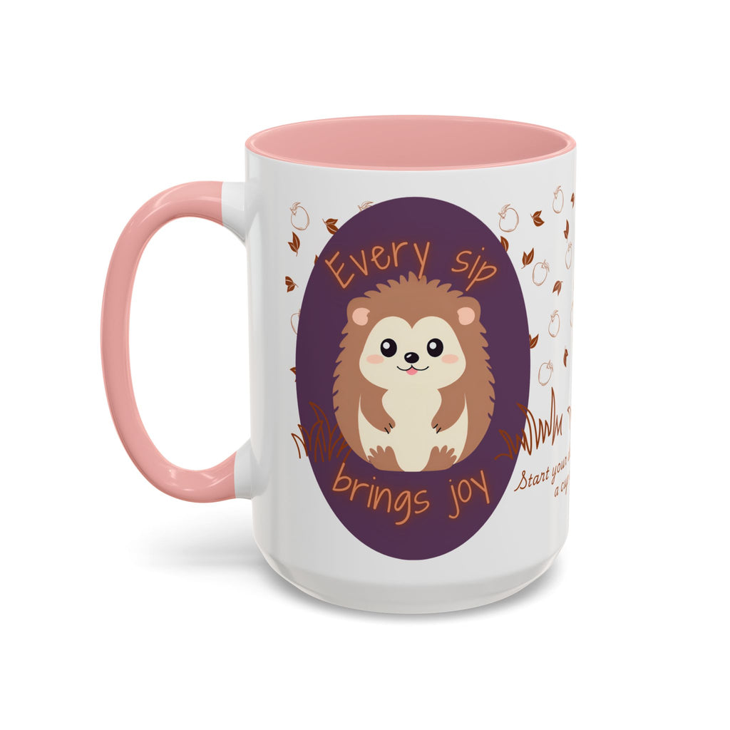 Cute Hedgehog Accent Coffee Mug , Funny Gift for Animal Lovers, (11oz) (15oz)