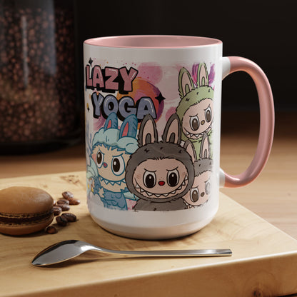 Mug Labubu Lazy Yoga Accent Coffee Mug - Fun & Whimsical Design for Relaxation Lovers