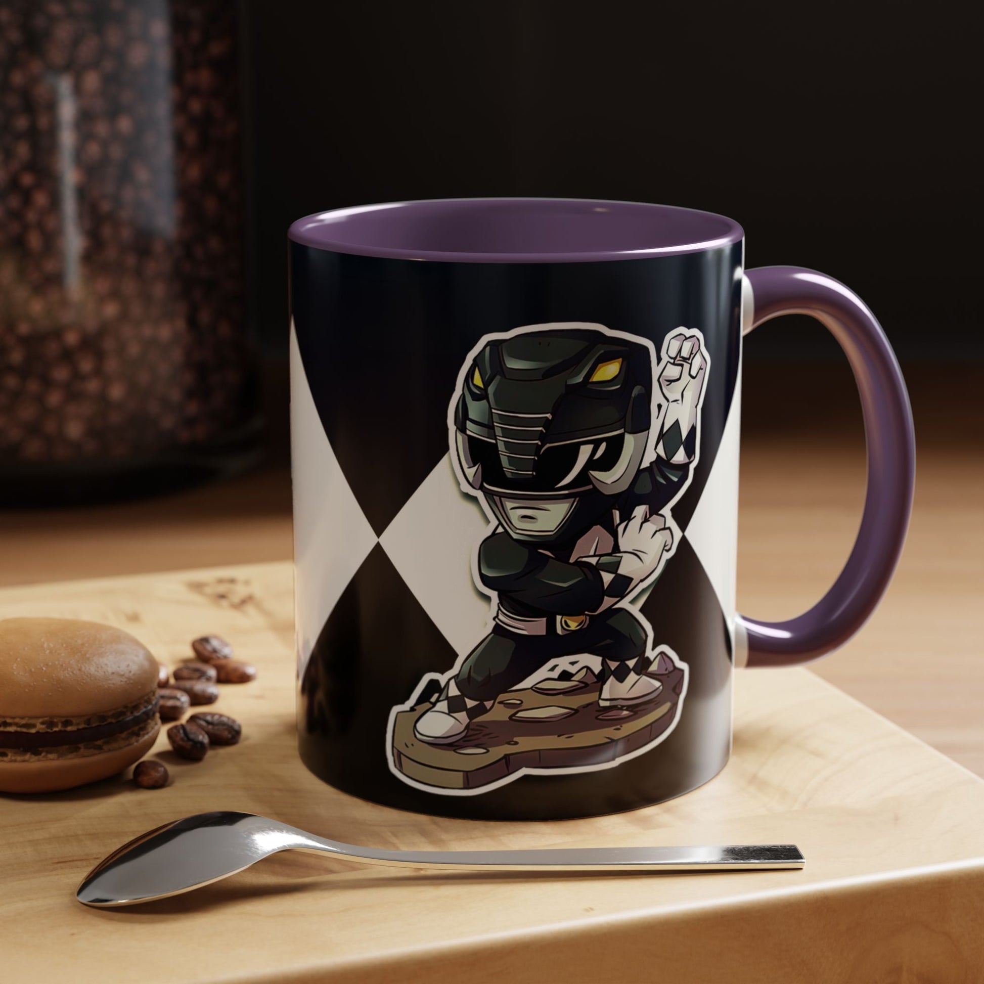 Mug Mighty Morphin Power Rangers Black Ranger Ceramic Mug - 11oz & 15oz Coffee Mug - Accent Mug for Pop Culture Fans
