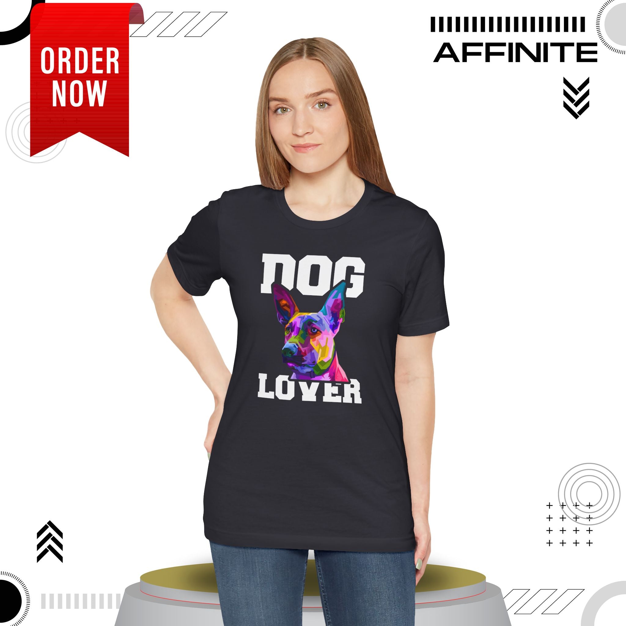 T-Shirt T Shirt Drawing - Dog Lover Graphic Tee (Unisex Cotton)