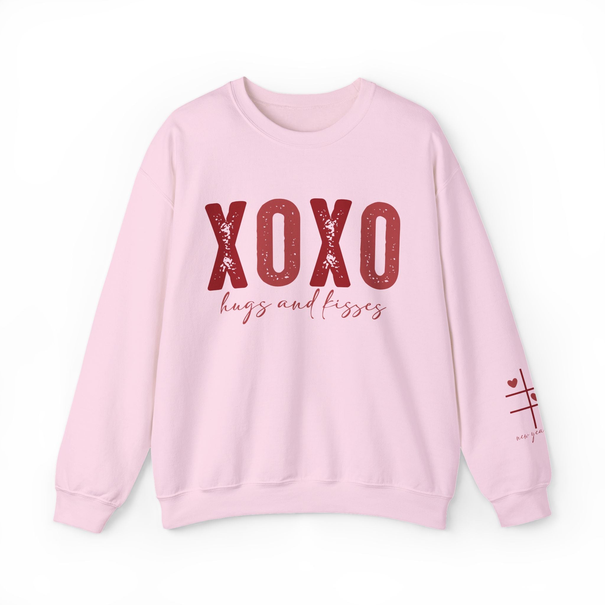 XOXO Hugs and Kisses Crewneck Sweatshirt - Cozy Valentine's Day Gift