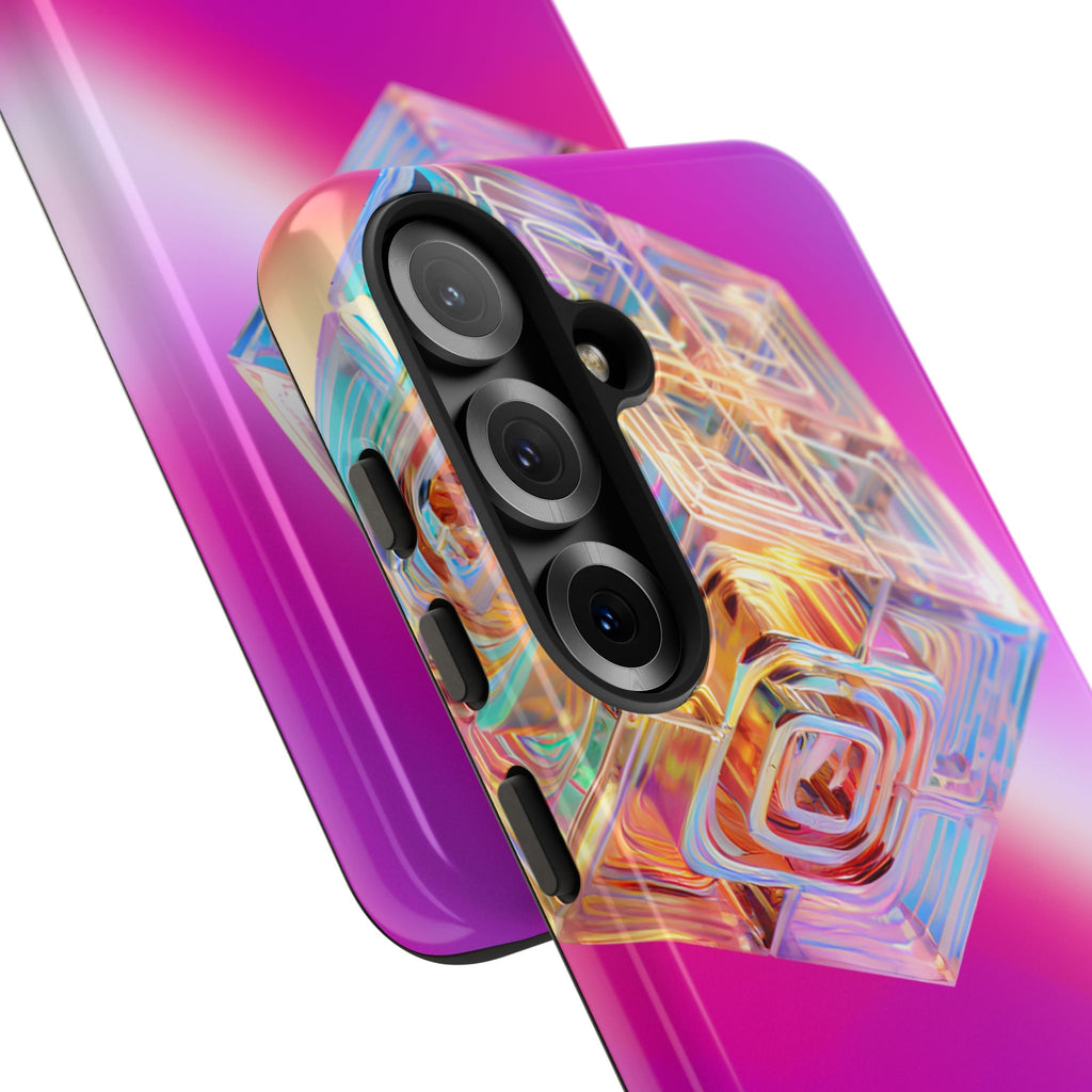 Vibrant 3D Cube Phone Case - Colorful Gradient Art for iPhone, Samsung & Pixel
