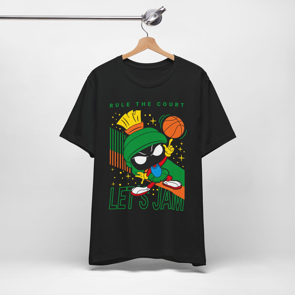 Cartoon Marvin Basketball Graphic Tee - "Rule the Court, Let's Jam!"