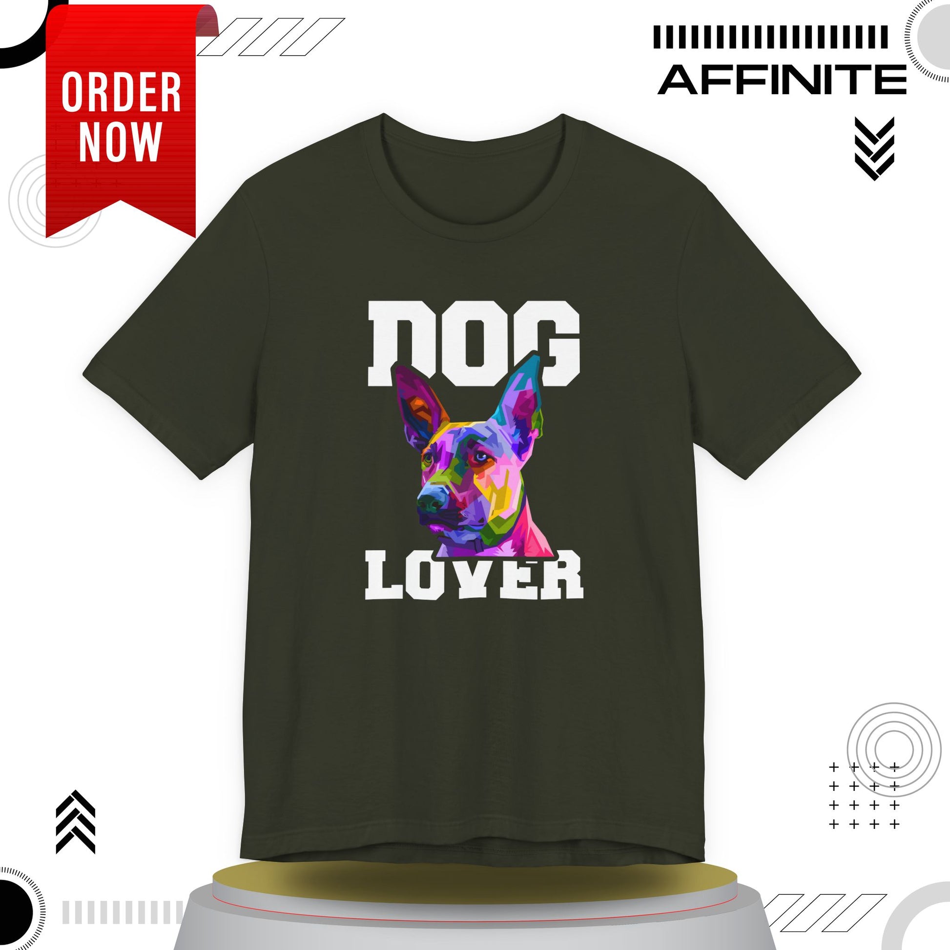 T-Shirt T Shirt Drawing - Dog Lover Graphic Tee (Unisex Cotton)