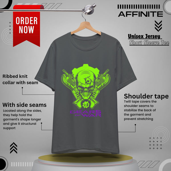 Gears of War shirt in Asphalt color with skull & gear design