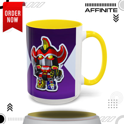 Mug Mighty Morphin Power Rangers Megazord Ceramic Mug - 11oz & 15oz Coffee Mug - Accent Mug for Pop Culture Fans 15oz Yellow