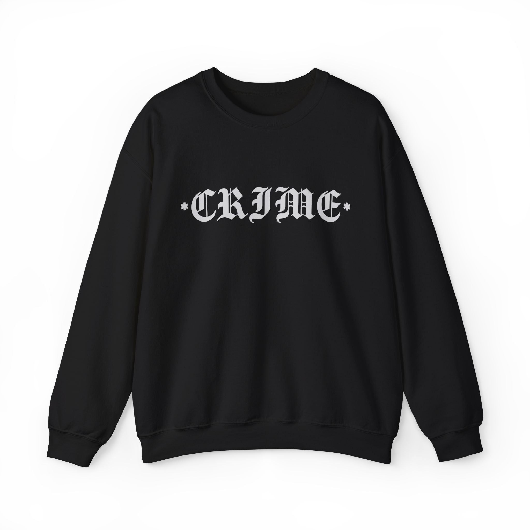 Unisex Heavy Blend Crewneck Sweatshirt - Bold 'CRIME' Graphic - Comfortable Everyday Wear