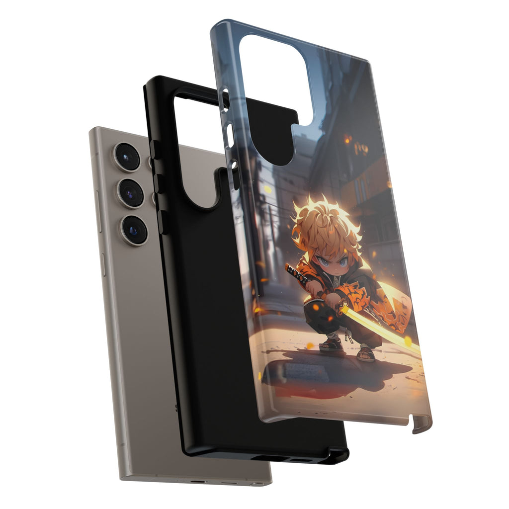 Chibi Zenitsu Lightning Tough Phone Case – Anime Protective Case for iPhone & Samsung, UV Resistant, Durable & Stylish
