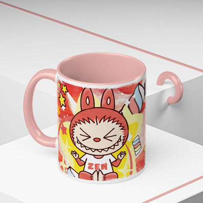 Mug Lazy Yoga Labubu Cartoon Accent Coffee Mug - Fun and Playful Design for Coffee Lovers
