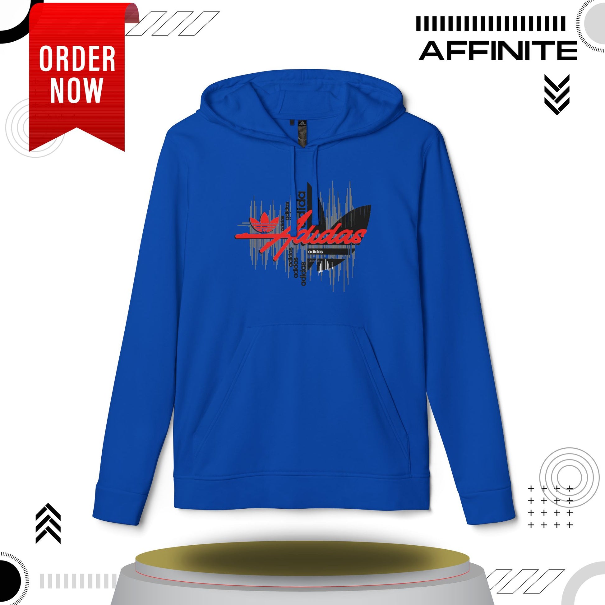 Hoodie Fleece Hoodie - T rendy Adidas Unisex Streetwear and Lounge Wear Collegiate Royal