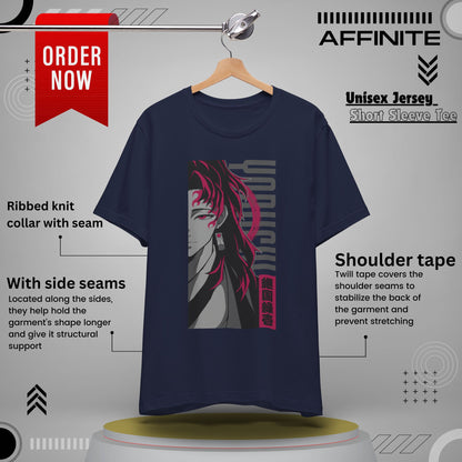 T-Shirt Yoriichi Anime T-Shirt - Demon Slayer Inspired Graphic Tee (Unisex Cotton) Navy